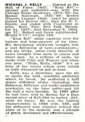 1950-56 Callahan Hall of Fame #NNO Mike Kelly Back