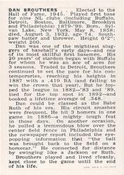 1950-56 Callahan Hall of Fame #NNO Dan Brouthers Back