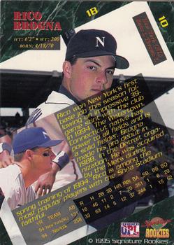 1995 Signature Rookies #10 Rico Brogna Back