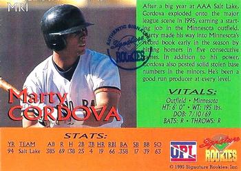 1995 Signature Rookies - Major Rookies Signatures #MR1 Marty Cordova Back