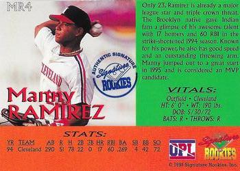 1995 Signature Rookies - Major Rookies Signatures #MR4 Manny Ramirez Back