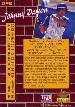 1995 Signature Rookies - Organizational Player of the Year #OP2 Johnny Damon Back