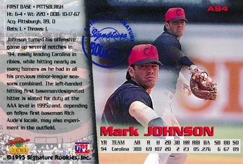 1995 Signature Rookies Old Judge - All-Stars Signatures #AS4 Mark Johnson Back
