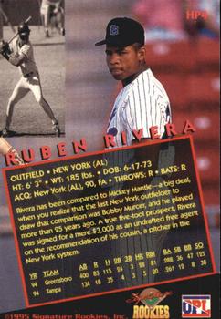 1995 Signature Rookies Old Judge - Hot Prospects #HP4 Ruben Rivera Back