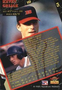 1995 Signature Rookies Old Judge - Preview '95 #15 Kevin Grijak Back