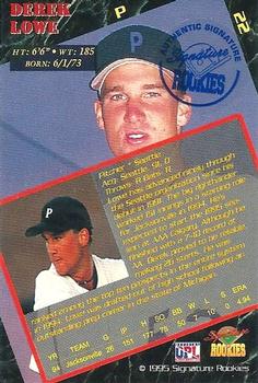 1995 Signature Rookies Old Judge - Preview '95 Signatures #22 Derek Lowe Back