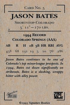 1995 Signature Rookies Old Judge - Signatures #5 Jason Bates Back