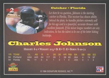 1995 Signature Rookies Old Judge - Star Squad #2 Charles Johnson Back