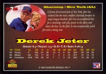 1995 Signature Rookies Old Judge - Star Squad #3 Derek Jeter Back
