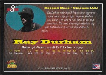 1995 Signature Rookies Old Judge - Star Squad Authentic Signatures #8 Ray Durham Back