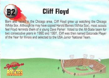 1994 Signature Rookies - Cliff Floyd Signatures #B2 Cliff Floyd Back