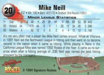1994 Signature Rookies - Authentic Signatures #20 Mike Neill Back
