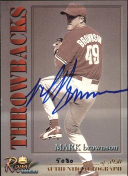 2001 Royal Rookies Throwbacks - Autographs #1 Mark Brownson Front