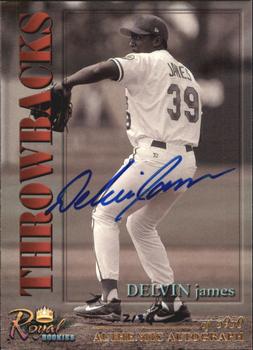 2001 Royal Rookies Throwbacks - Autographs #12 Delvin James Front