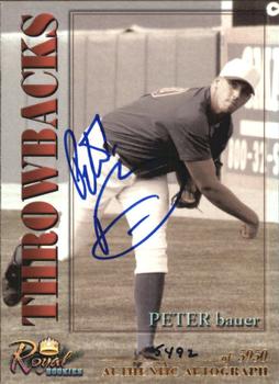 2001 Royal Rookies Throwbacks - Autographs #18 Peter Bauer Front