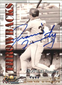 2001 Royal Rookies Throwbacks - Autographs #29 Francis Finnerty Front