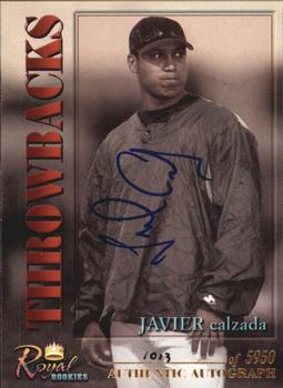 2001 Royal Rookies Throwbacks - Autographs #30 Javier Calzada Front