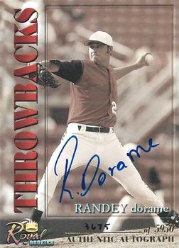 2001 Royal Rookies Throwbacks - Autographs #6 Randey Dorame Front
