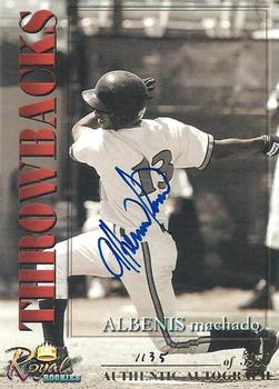 2001 Royal Rookies Throwbacks - Autographs #13 Albenis Machado Front