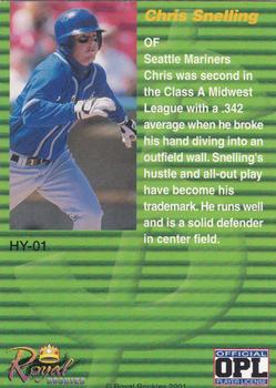 2001 Royal Rookies Futures - High Yield #HY-01 Chris Snelling Back