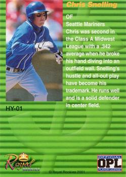 2001 Royal Rookies Futures - High Yield Autographs #HY-01 Chris Snelling Back