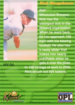 2001 Royal Rookies Futures - High Yield Autographs #HY-04 Nick Neugebauer Back