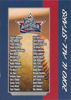 2010 Choice International League All-Stars #1 2010 IL All-Stars Game Checklist Front