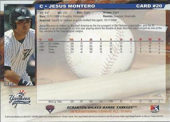 2010 Choice International League All-Stars #20 Jesus Montero Back