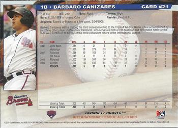 2010 Choice International League All-Stars #21 Barbaro Canizares Back