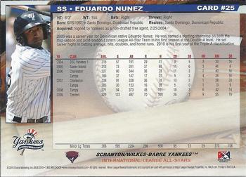 2010 Choice International League All-Stars #25 Eduardo Nunez Back