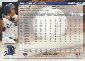 2010 Choice International League All-Stars #35 Dan Johnson Back