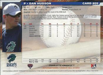 2010 Choice International League All-Stars #9 Dan Hudson Back