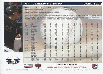2011 Choice International League All-Stars #32 Jeremy Hermida Back