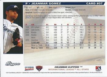2011 Choice International League All-Stars #07 Jeanmar Gomez Back