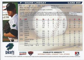 2011 Choice International League All-Stars #09 Shane Lindsay Back