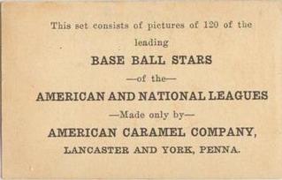 1922 E121 American Caramel Series of 120 #NNO Ty Cobb Back