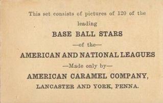 1922 E121 American Caramel Series of 120 #NNO Dave Bancroft Back