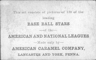 1922 E121 American Caramel Series of 120 #NNO Wilbert Robinson Back