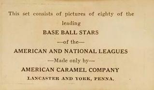 1922 E122 American Caramel Series of 80 #NNO Dick Kerr Back