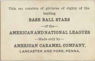 1921 American Caramel Series of 80 (E121) #NNO Bob Veach Back