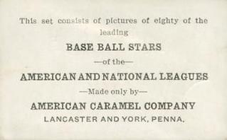1921 American Caramel Series of 80 (E121) #NNO Alexander Gaston Back