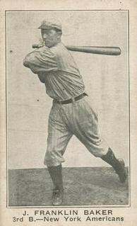 1921 American Caramel Series of 80 (E121) #NNO Home Run Baker Front