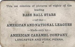 1921 American Caramel Series of 80 (E121) #NNO Joe Judge Back