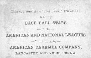 1921 American Caramel Series of 80 (E121) #NNO Wilbert Robinson Back
