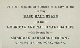 1921 American Caramel Series of 80 (E121) #NNO Babe Ruth Back