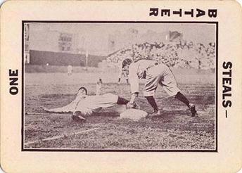 1913 Tom Barker Game WG6 #A3 Runner Sliding, Fielder at Bag Front