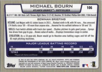 2012 Bowman Chrome #106 Michael Bourn Back