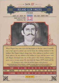 2012 Panini Cooperstown #107 Rollie Fingers Back