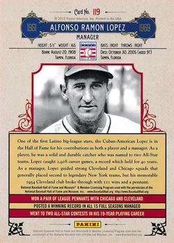 2012 Panini Cooperstown #119 Al Lopez Back