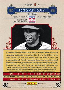 2012 Panini Cooperstown #16 Rod Carew Back